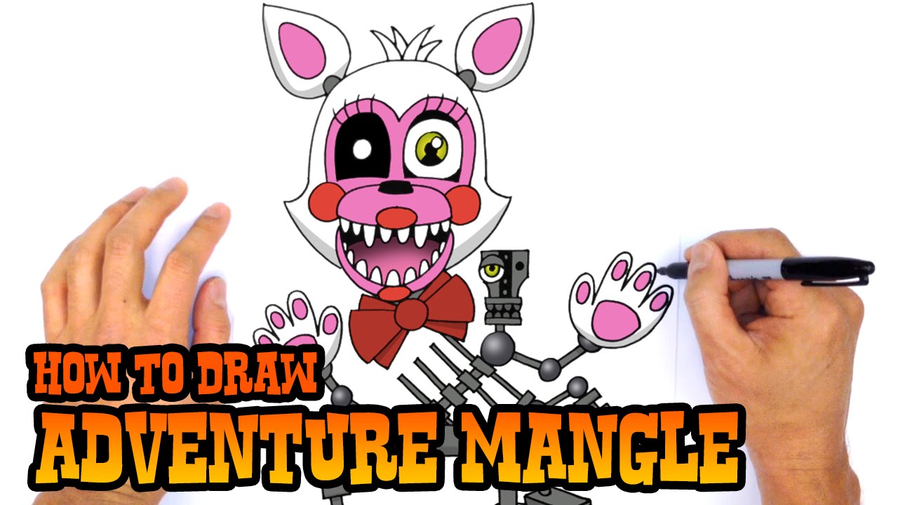 1280x720 How To Draw Adventure Mangle Fnaf World - Mangle Fnaf Drawing