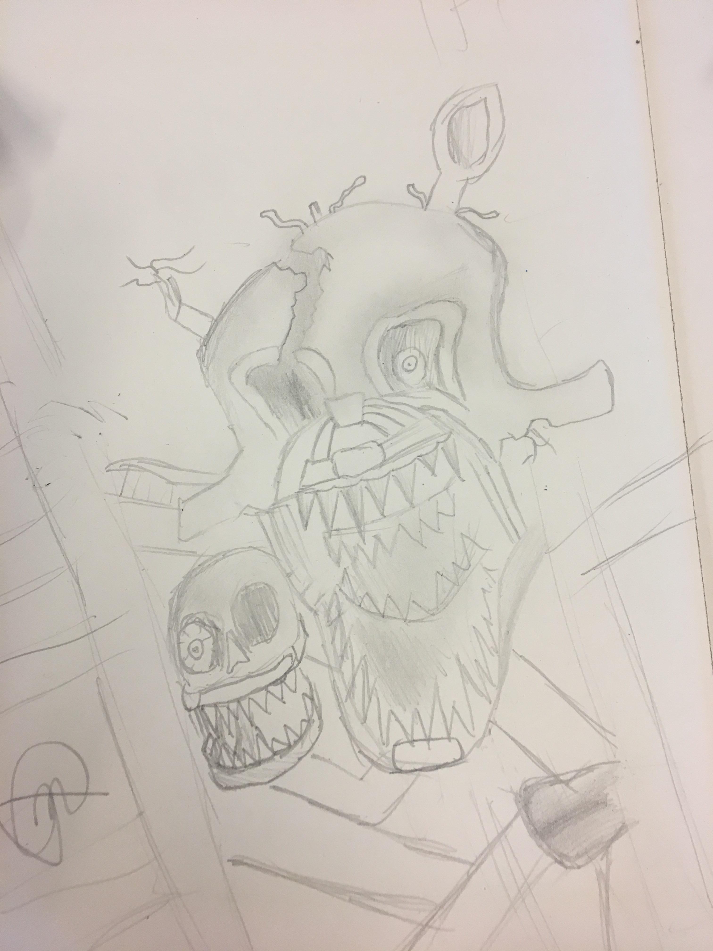 3024x4032 Nightmare Mangle My First Fnaf Drawing After About Years - Mangle Fnaf Drawing