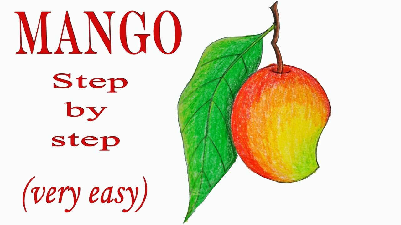 1280x720 how to draw a mango step - Mango Drawing