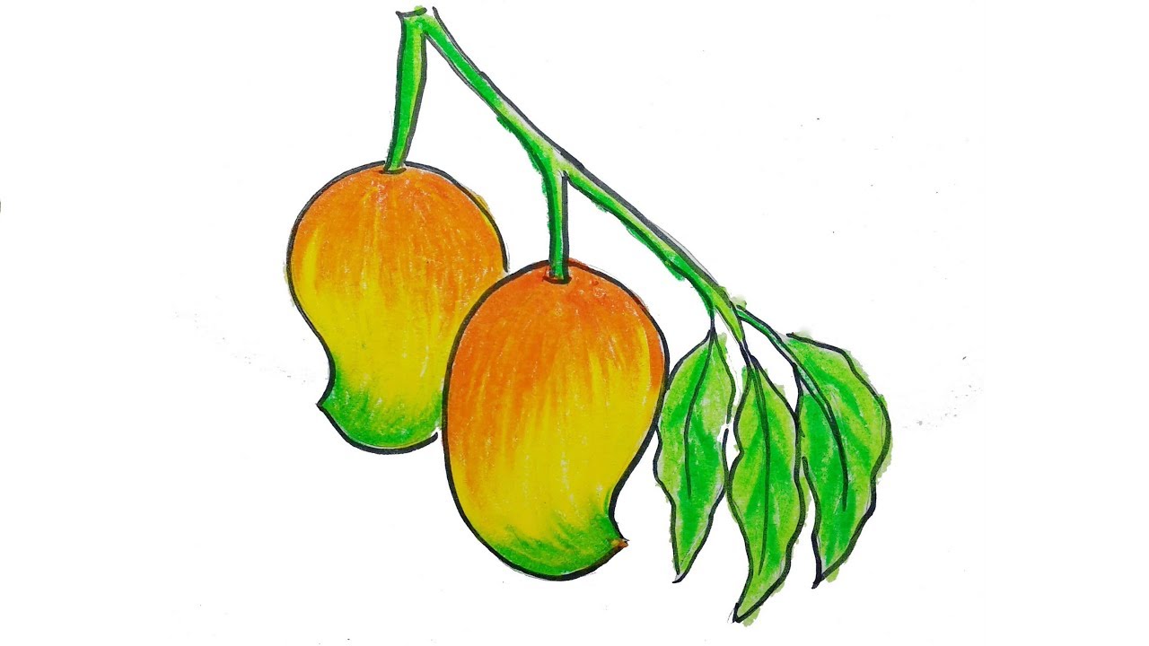 1280x720 how to draw mango step - Mango Drawing