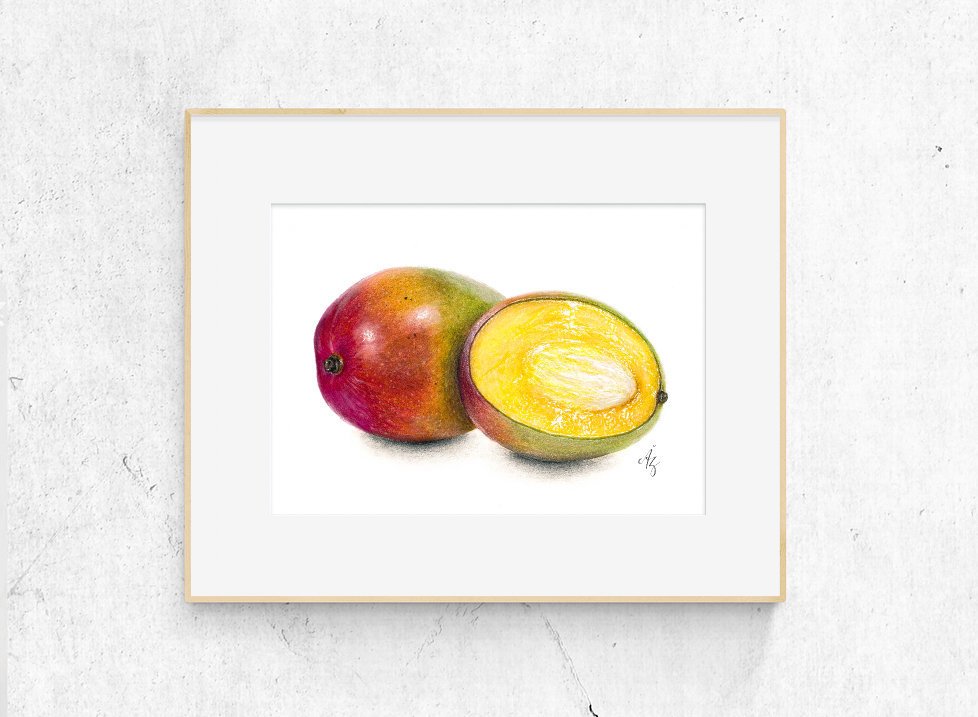 978x717 mango art print mango drawing mango illustration mangoes etsy - Mango Drawing