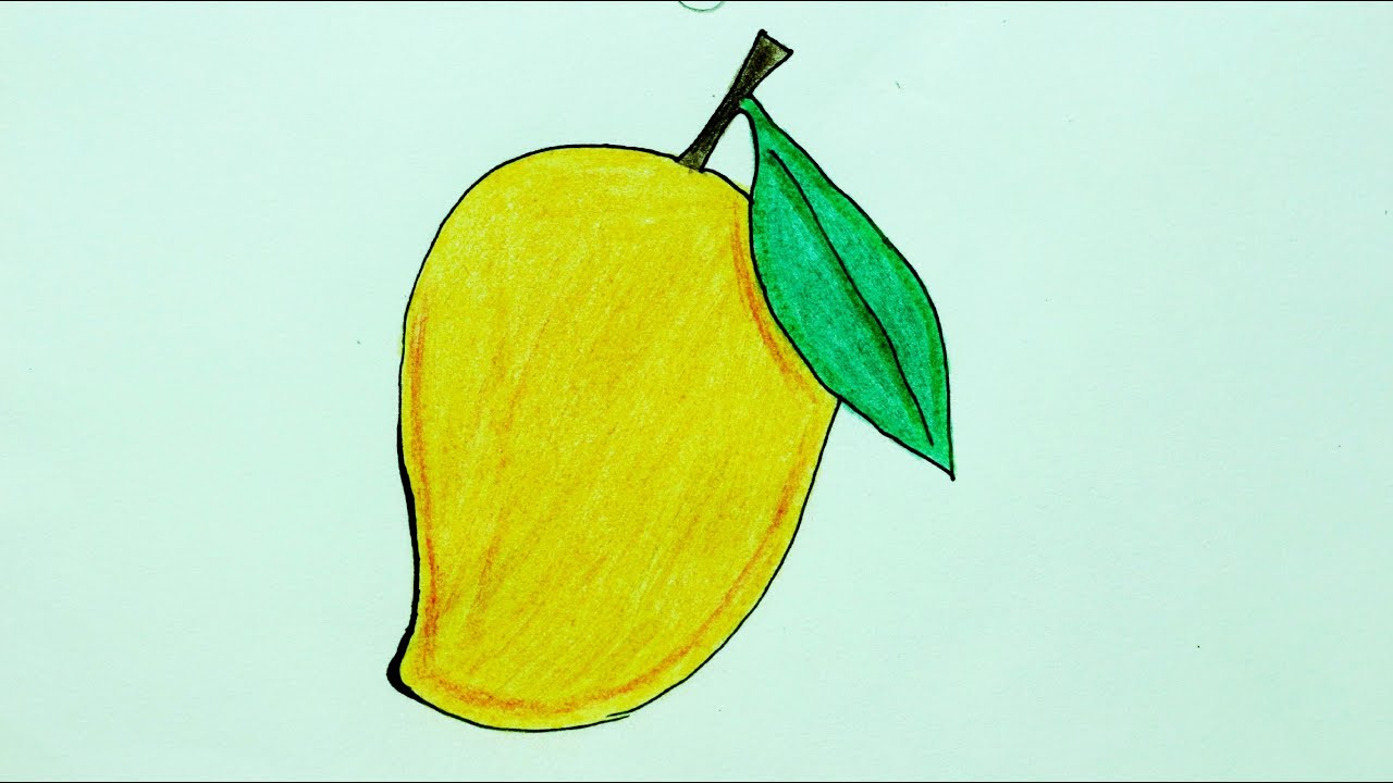 1280x720 how to draw mango !! !! how to make mango - Mango Drawing Picture