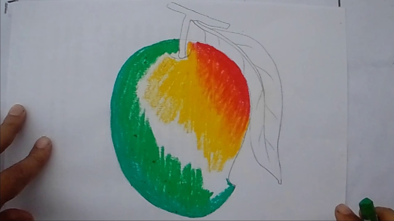 1280x720 How To Draw A Colour Full Mango Step - Mango Drawing Picture