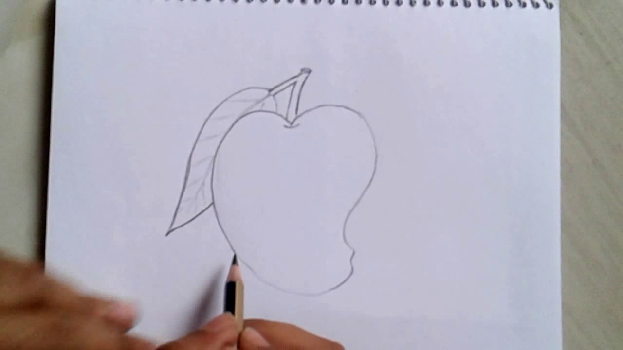 1280x720 How To Draw A Mango Pencil Sketch Mango Art For Begenner Step - Mango Images For Drawing