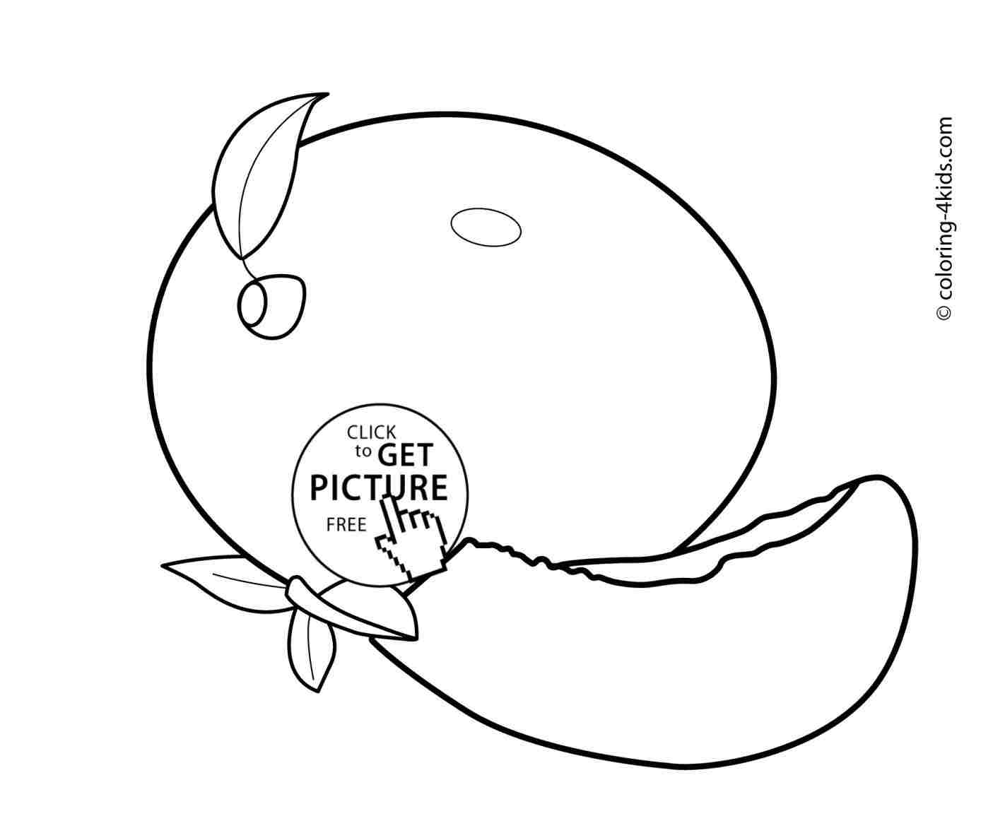 1422x1172 Line Drawing Mango - Mango Line Drawing