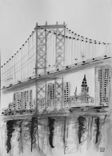 Manhattan Bridge Drawing At Paintingvalley.com 