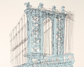 340x270 Manhattan Bridge Etsy - Manhattan Bridge Drawing
