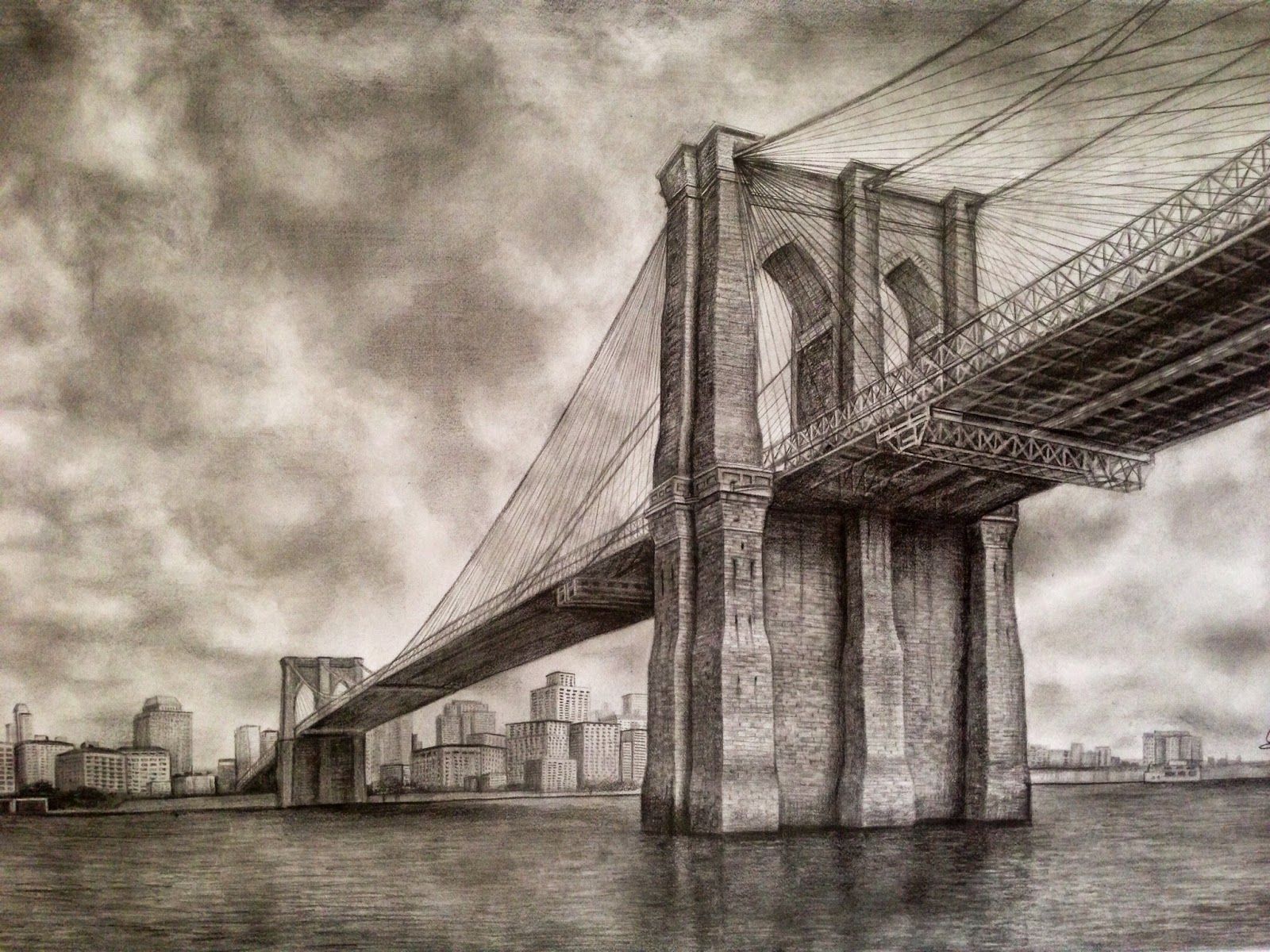 1600x1200 Bridge In Bridge Tattoo, Bridge Drawing - Manhattan Bridge Drawing