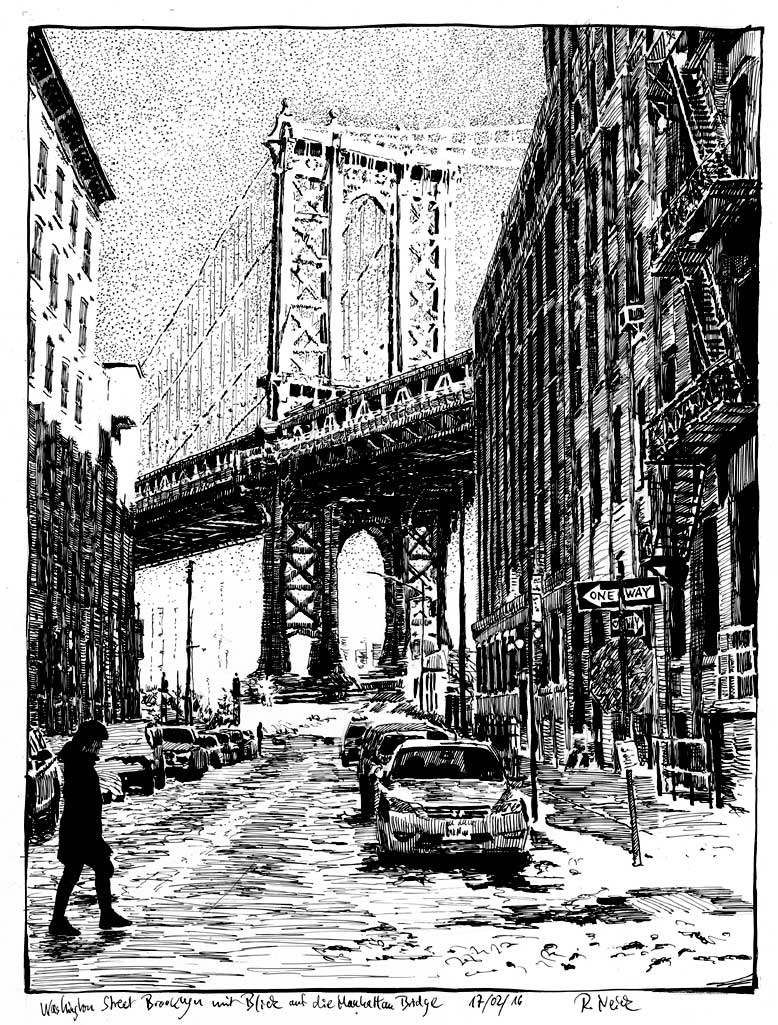 778x1025 Washington Street - Manhattan Bridge Drawing