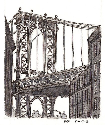 422x499 Manhattan Bridge Petescully - Manhattan Bridge Drawing