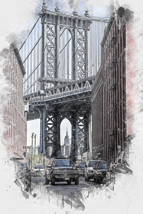 480x720 Free Photo Manhattan Bridge New York Usa Manhattan Skyline - Manhattan Bridge Drawing