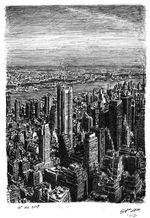 526x765 manhattan skyline from top of empire state - Manhattan Drawing