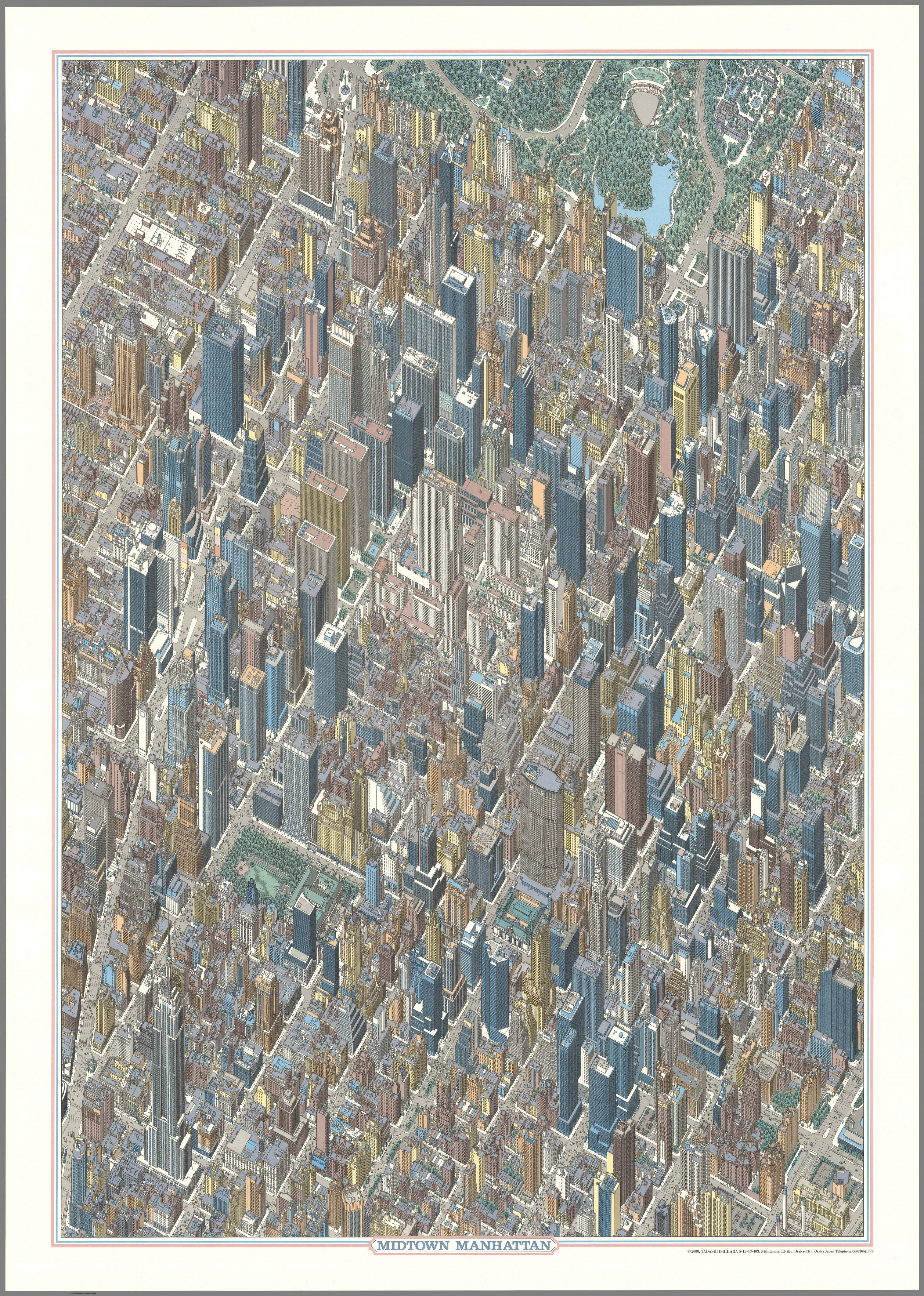 3028x4245 midtown manhattan drawing, made - Manhattan Drawing