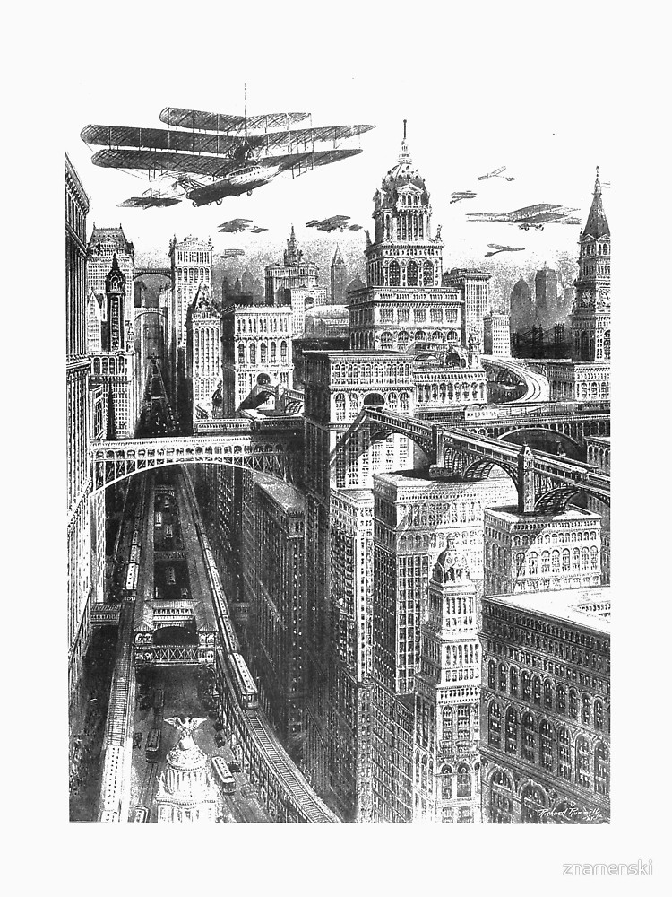 750x1000 City - Manhattan Drawing