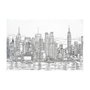 300x300 New York City - Manhattan Skyline Drawing