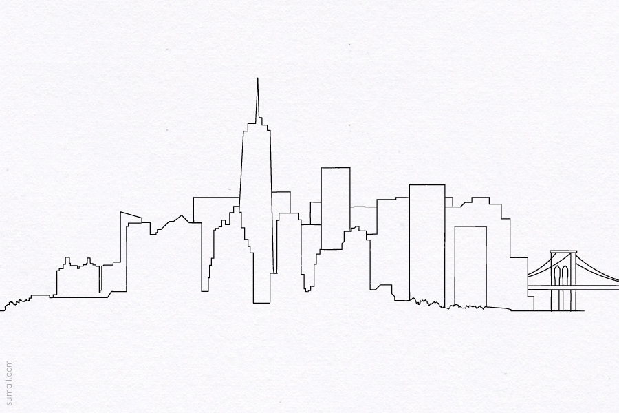 900x600 Aurelilus Intro In Drawings, Nyc - Manhattan Skyline Drawing