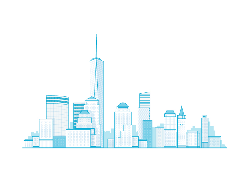 800x600 manhattan - Manhattan Skyline Line Drawing
