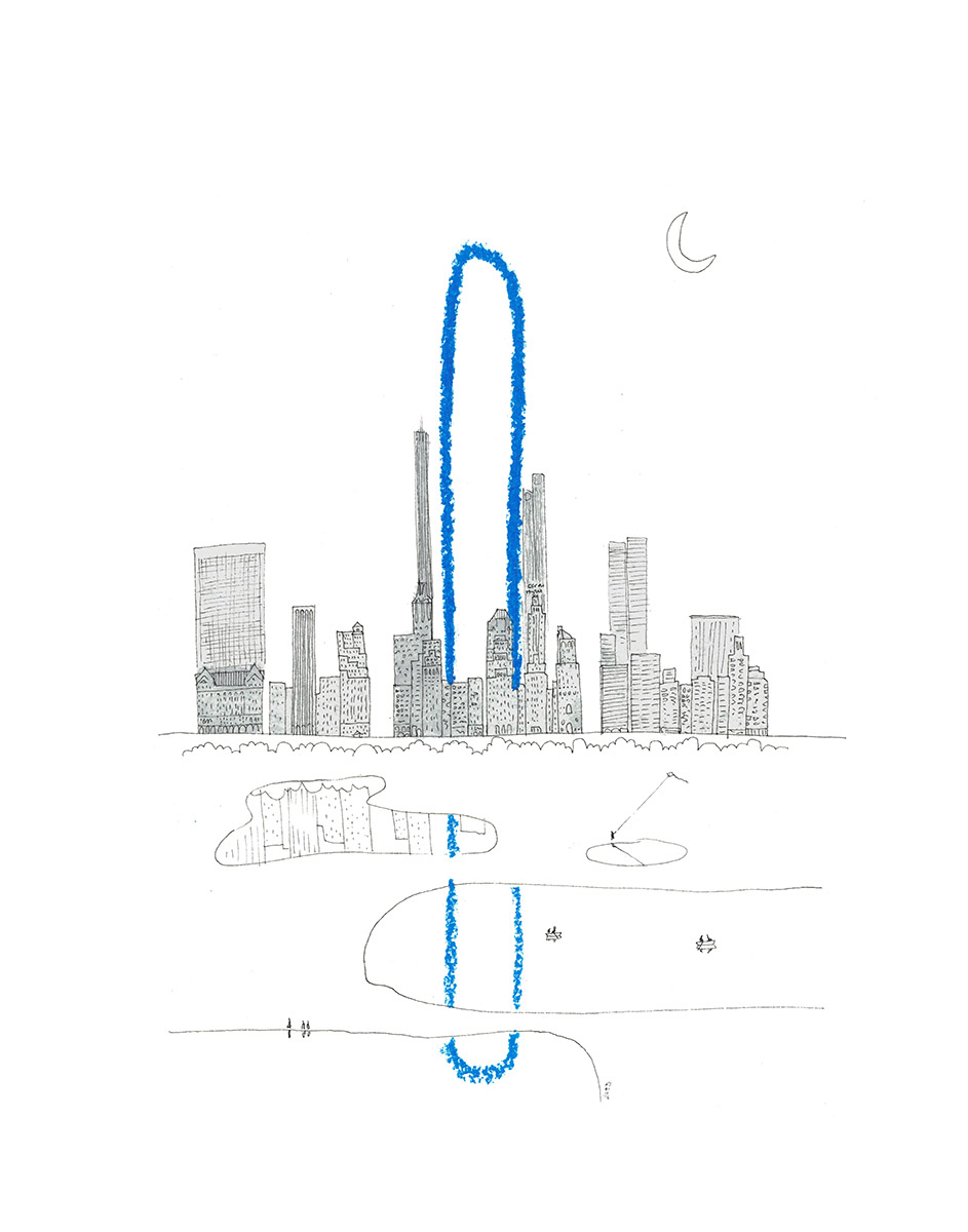 943x1200 u shaped skyscraper would change manhattan skyline - Manhattan Skyline Line Drawing
