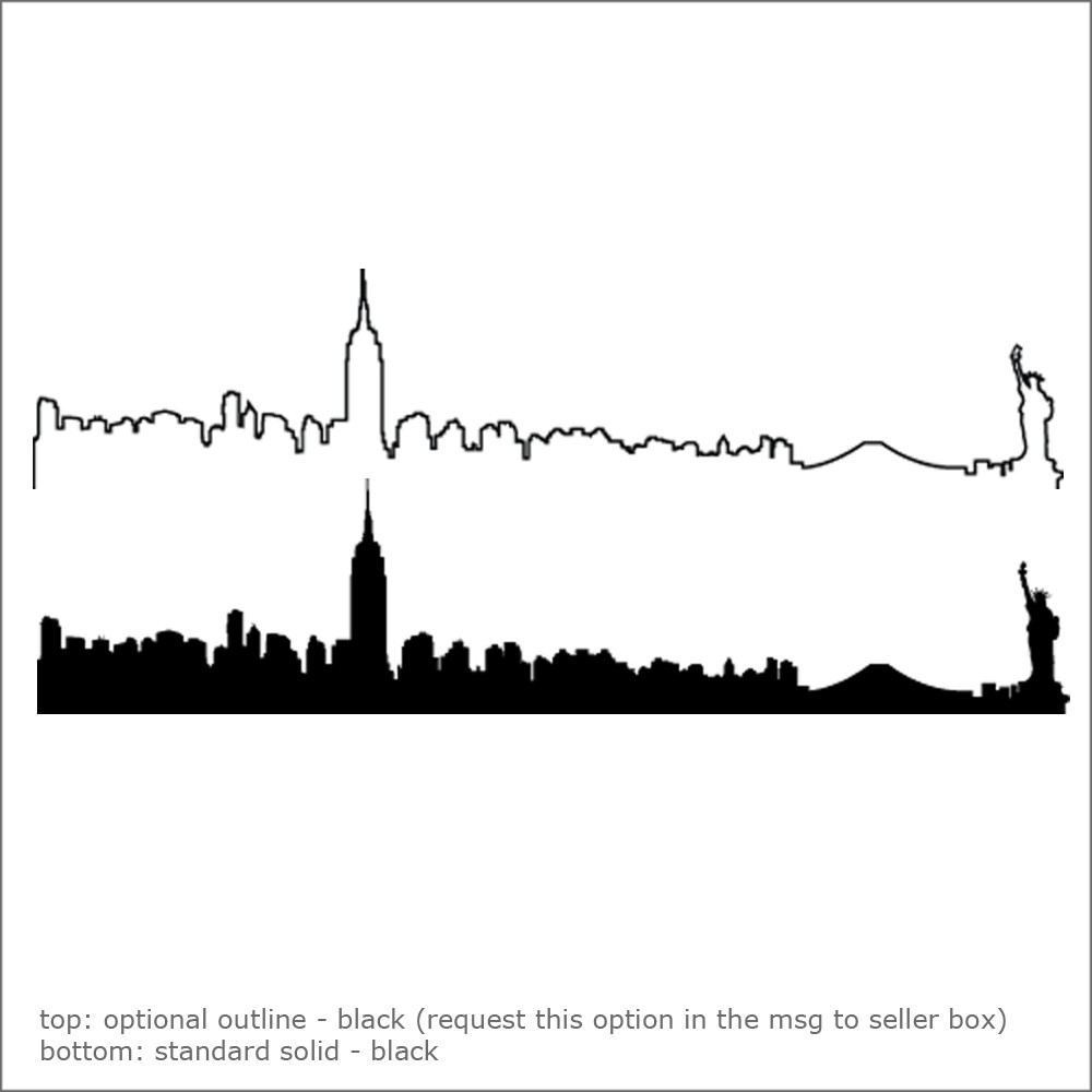 1000x1000 Nyc Skyline Outline The Book Of Outlines - Manhattan Skyline Line Drawing