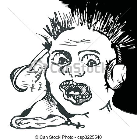 450x462 Musical Maniac Art Illustration Of Man With Liquid Ear - Maniac Drawing