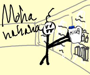 300x250 Grabbing Milk Laughing Like A Maniac - Maniac Drawing