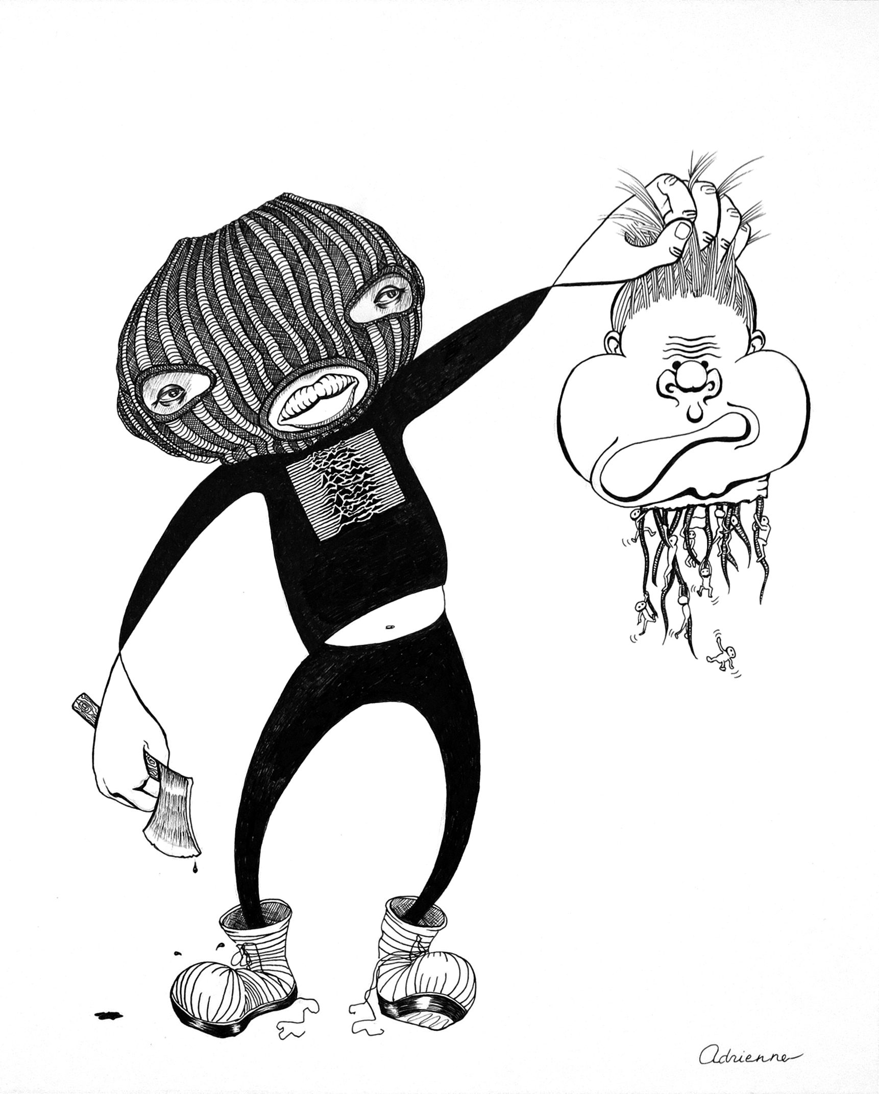 1722x2145 if only all mankind had just one neck bash fine art custom framing - Mankind Drawing