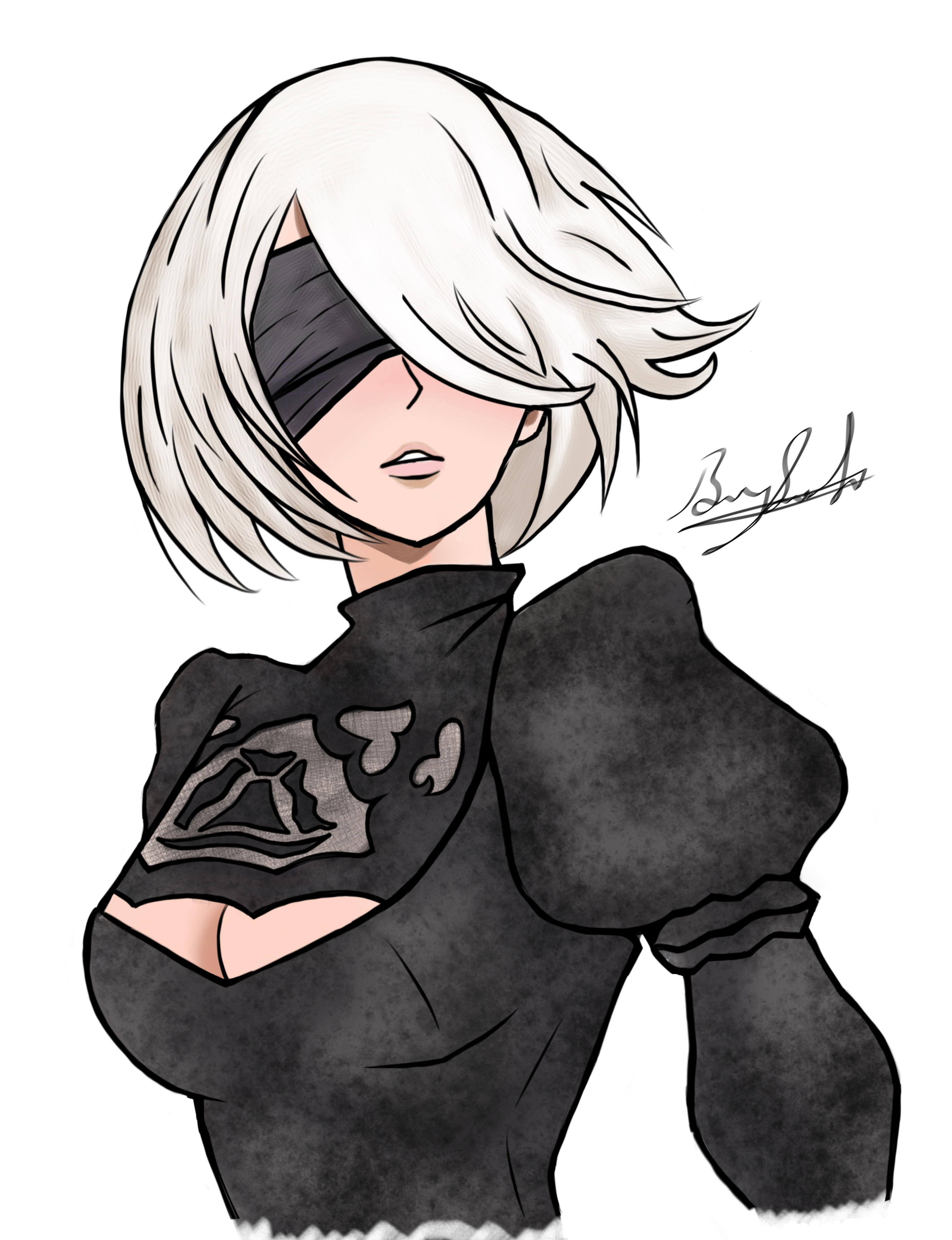 2736x3564 My Attempt To Draw Most Beautiful Android, For The Glory - Mankind Drawing