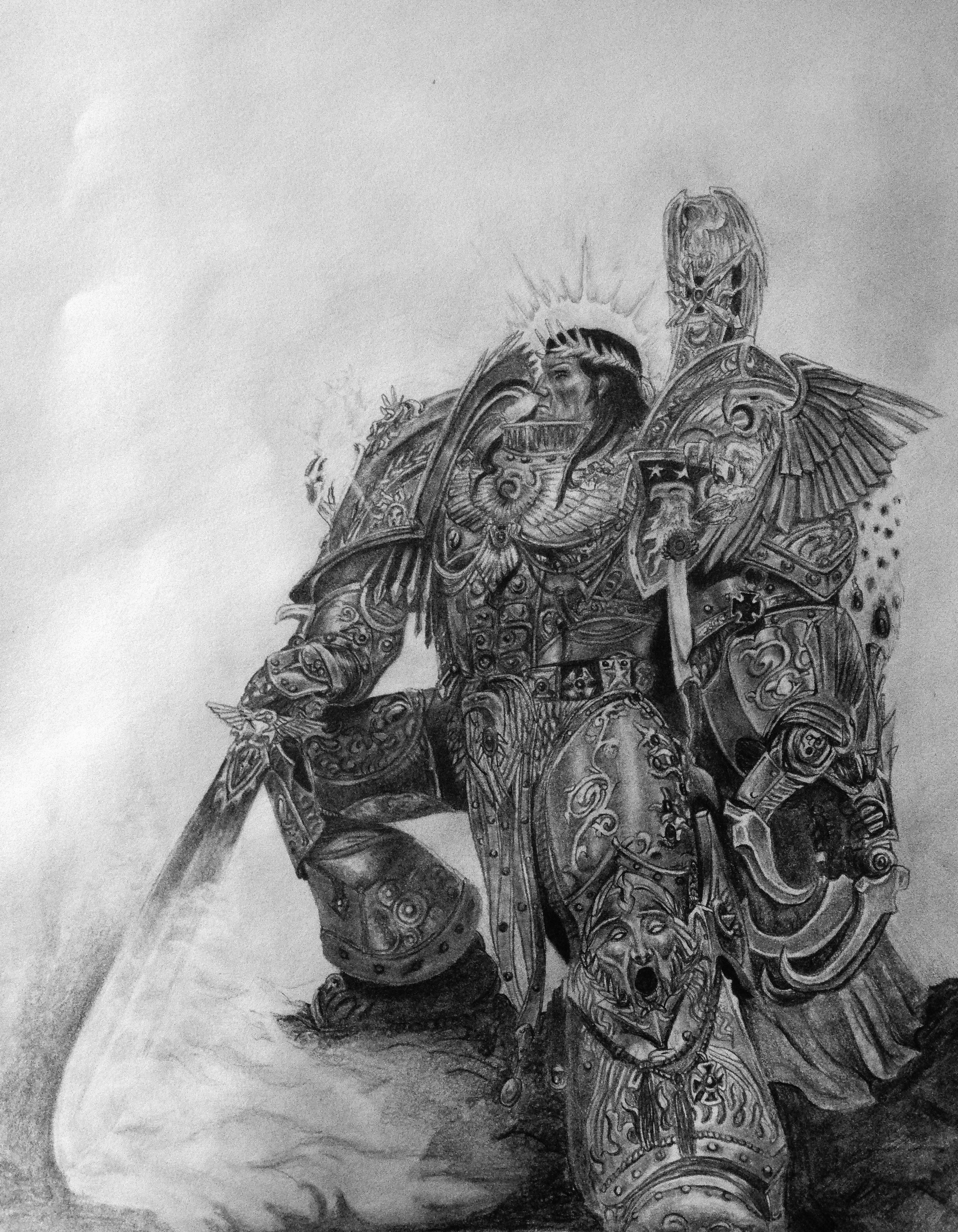 2448x3146 my drawing of the emperor of mankind d - Mankind Drawing