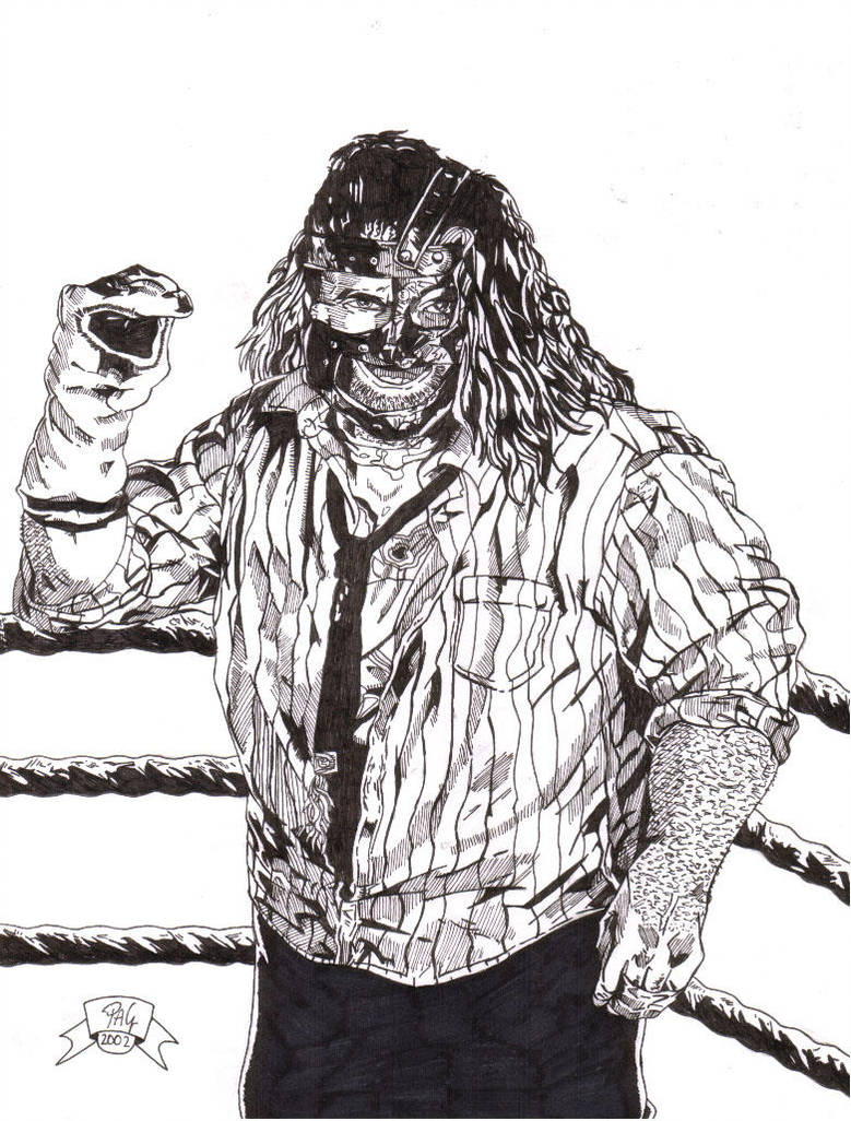 779x1026 Wwe Mankind Drawing - Mankind Drawing