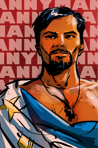 320x480 manny pacquiao manny pacman drawing iphone wallpaper idesign - Manny Pacquiao Drawing