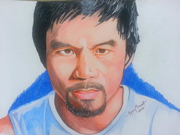 600x450 realistic drawing of manny pacquiao art print - Manny Pacquiao Drawing
