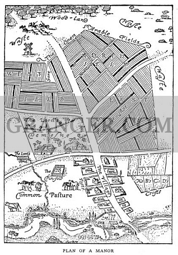 350x500 Image Of Medieval Manor - Manor Drawing