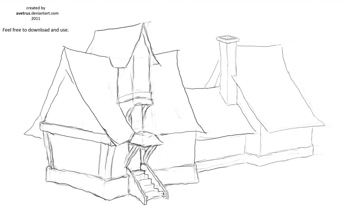 1132x706 manor house sketch - Manor House Drawing