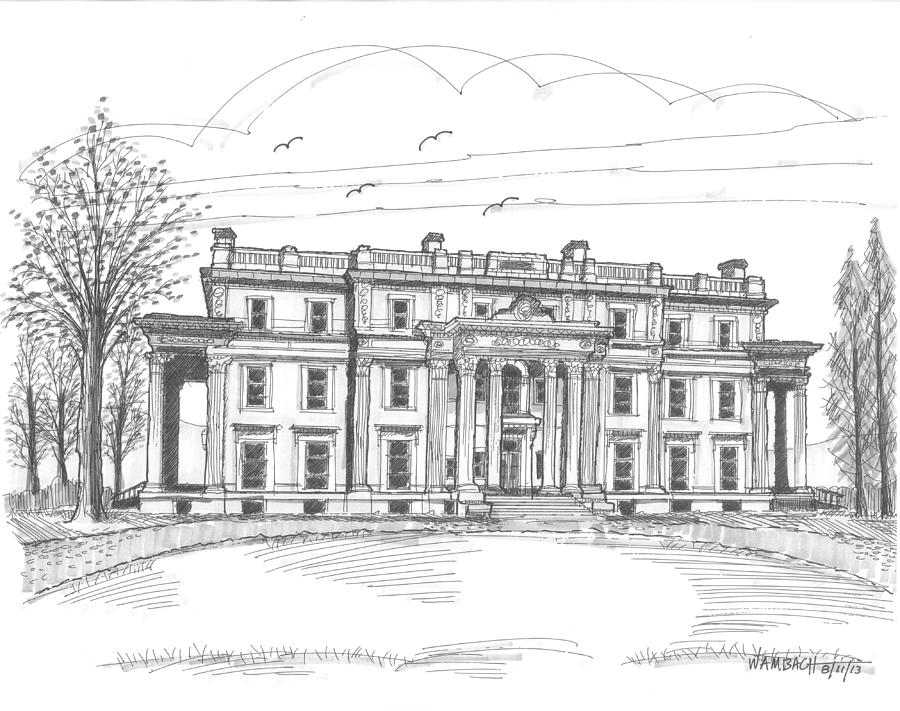 900x711 Vanderbilt Mansion Drawing - Mansion Drawing