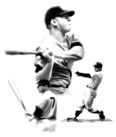375x443 mickey mantle the mick drawing - Mantle Drawing