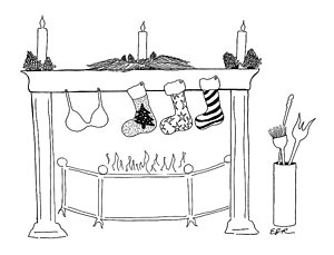 300x229 New Yorker December Drawing - Mantle Drawing