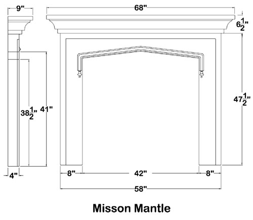 500x434 Product Drawing - Mantle Drawing