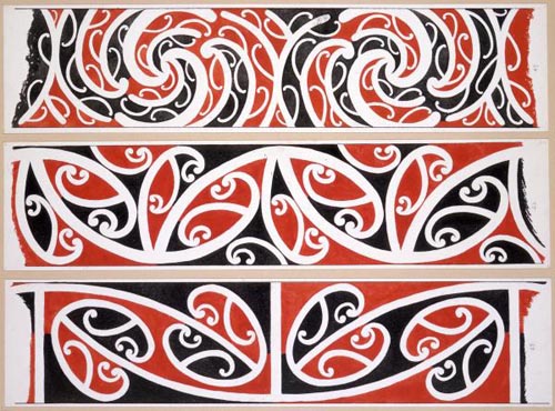 500x370 williams, herbert william drawings of designs from the rafters - Maori Drawings
