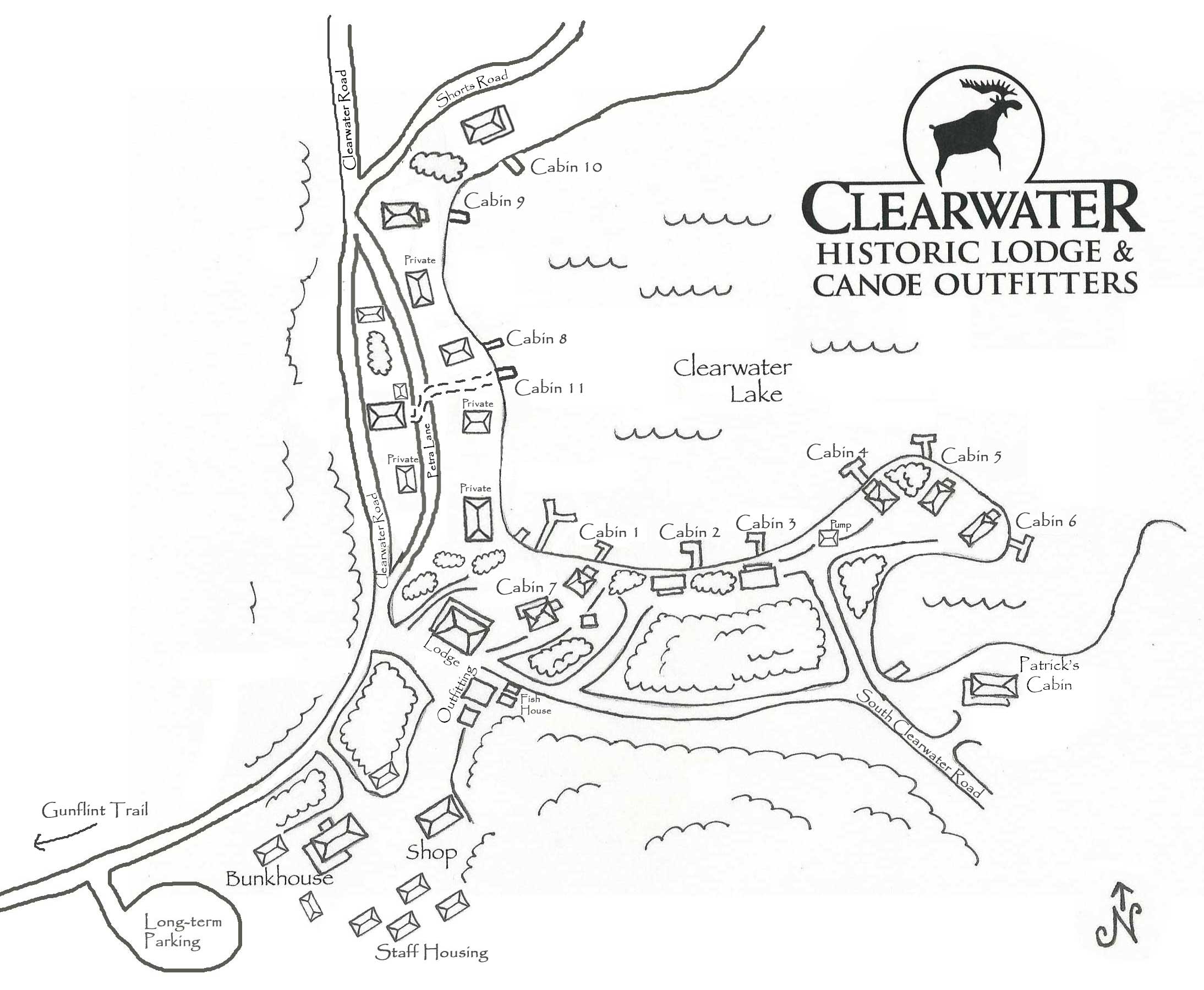 2188x1800 Resort Map Drawing June Clearwater Historic Lodge - Map Drawing
