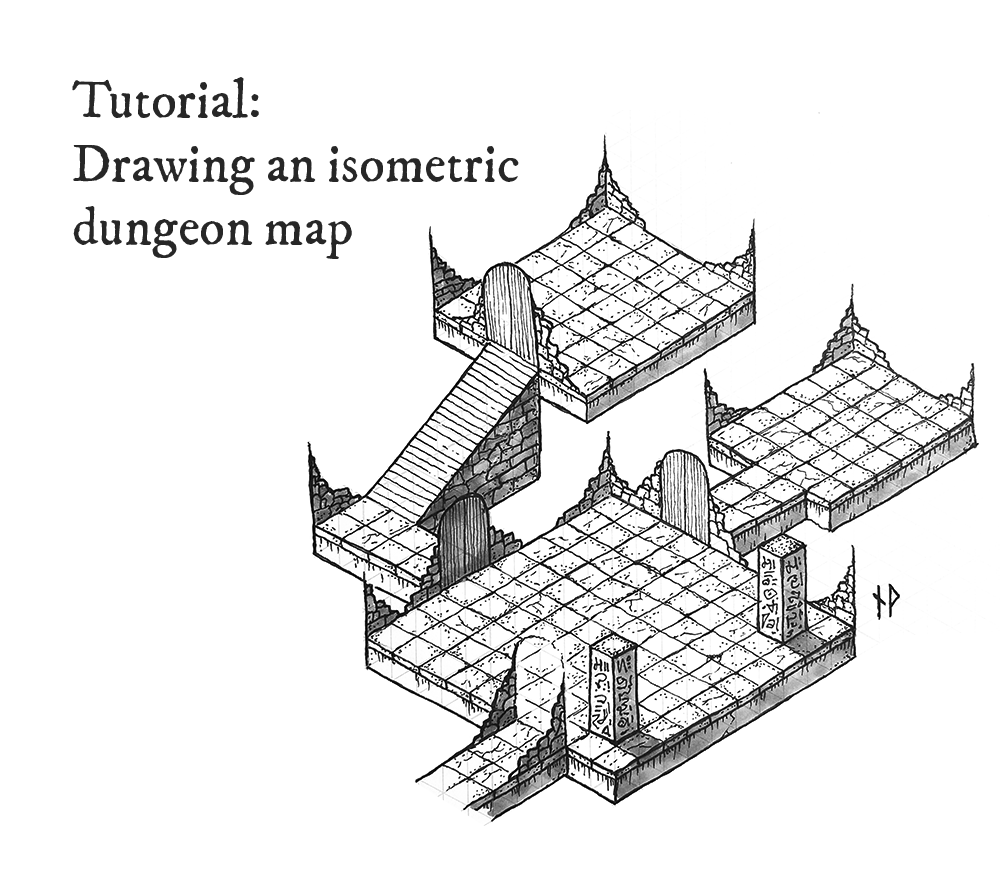 1000x876 Tutorial How To Draw An Isometric Dungeon Map Niklas Wistedt - Map Drawing