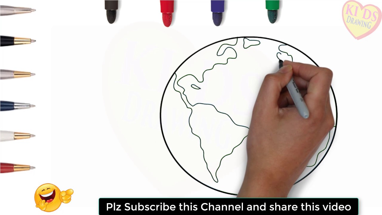 1280x720 How To Draw World Map For Kids Step - Map Drawing For Kids