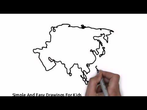 480x360 Simple And Easy Drawings For Kids How To Draw Map Asia - Map Drawing For Kids