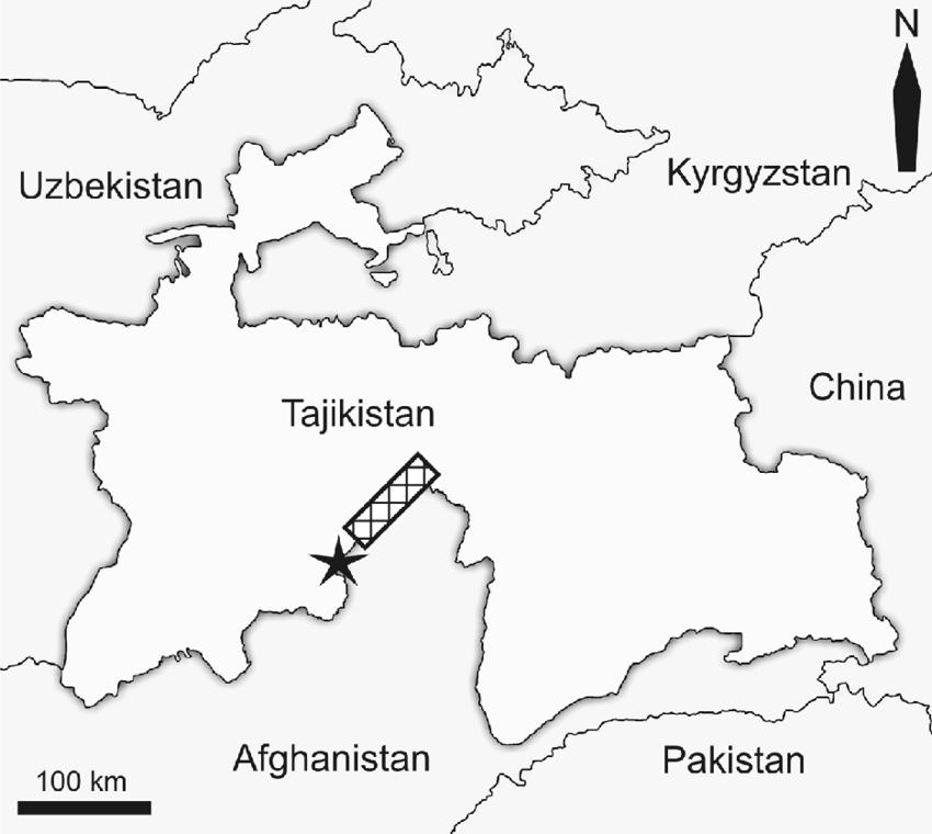 850x760 Map Of Central Asia Marking The Type Locality Of Orthotrichum - Map Of Asia Drawing