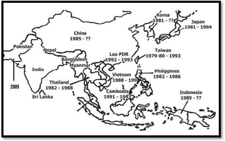 780x487 Map Of South East Asia Indicating The Areas Invaded - Map Of Asia Drawing