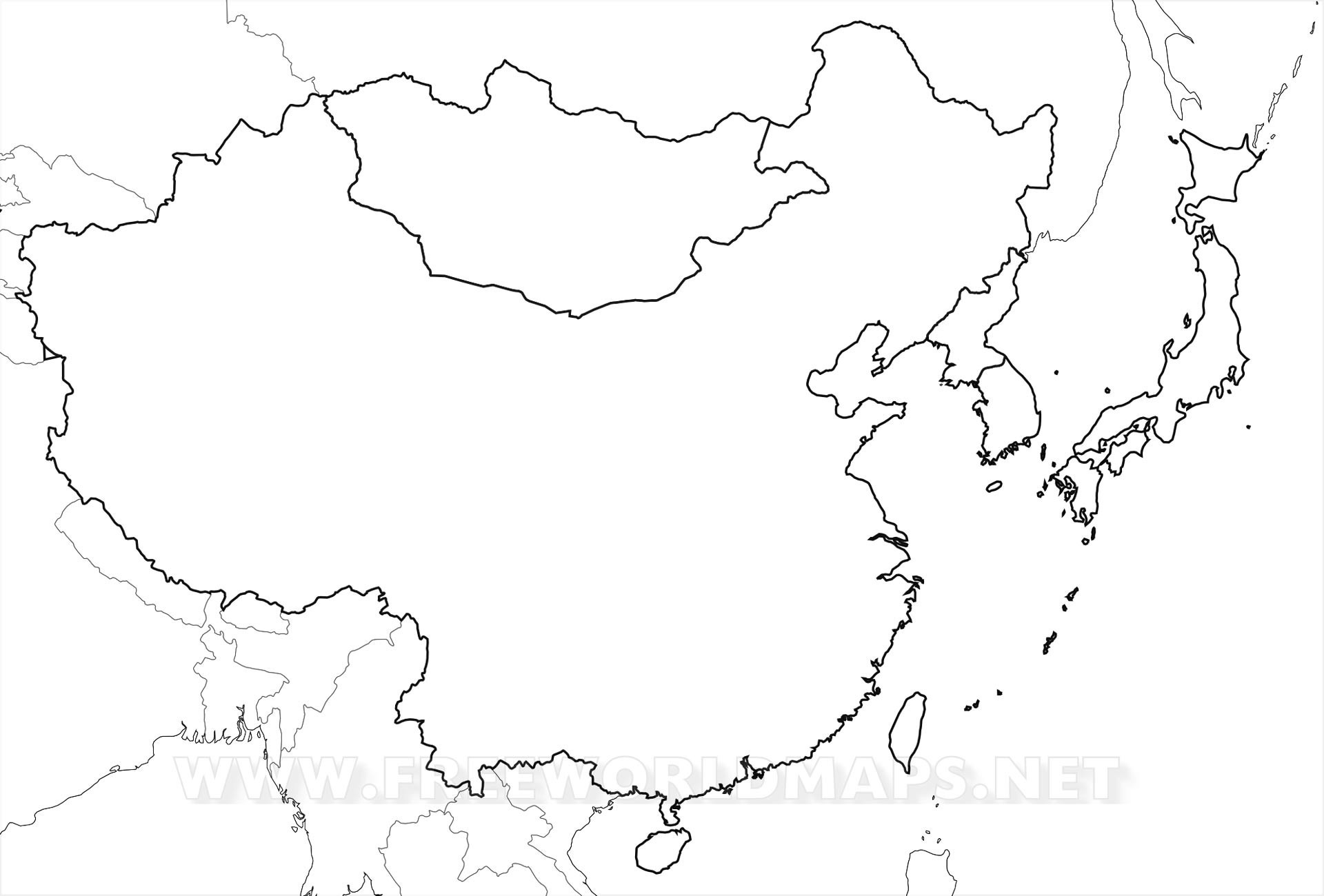 1920x1300 Asia Map Drawing Empty Of Globalsupportinitiative - Map Of Asia Drawing