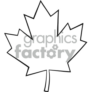300x300 Royalty Free Rf Clipart Illustration Outlined Canadian Maple Leaf - Maple Drawing
