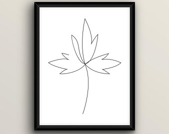 340x270 Maple Leaf Line Art Etsy - Maple Leaf Line Drawing