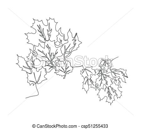 450x413 Autumn Background With Maple Leaves Continuous Line Drawing - Maple Leaf Line Drawing