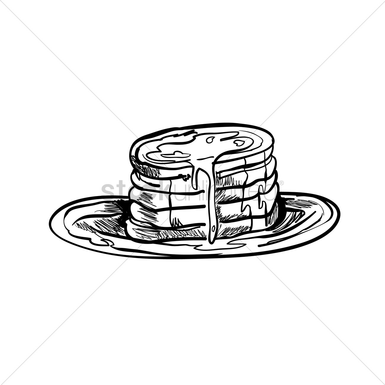 1300x1300 maple syrup drizzled on pancakes vector image - Maple Syrup Drawing