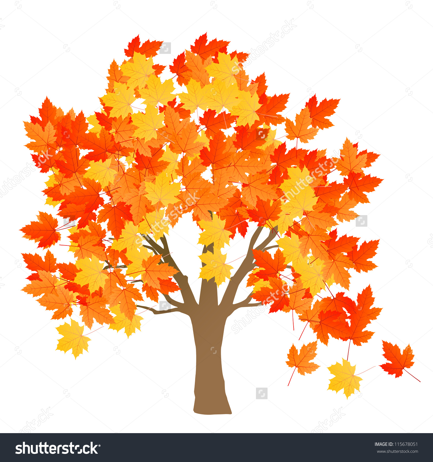 1500x1600 clipart maple tree with falling seeds - Maple Tree Drawing